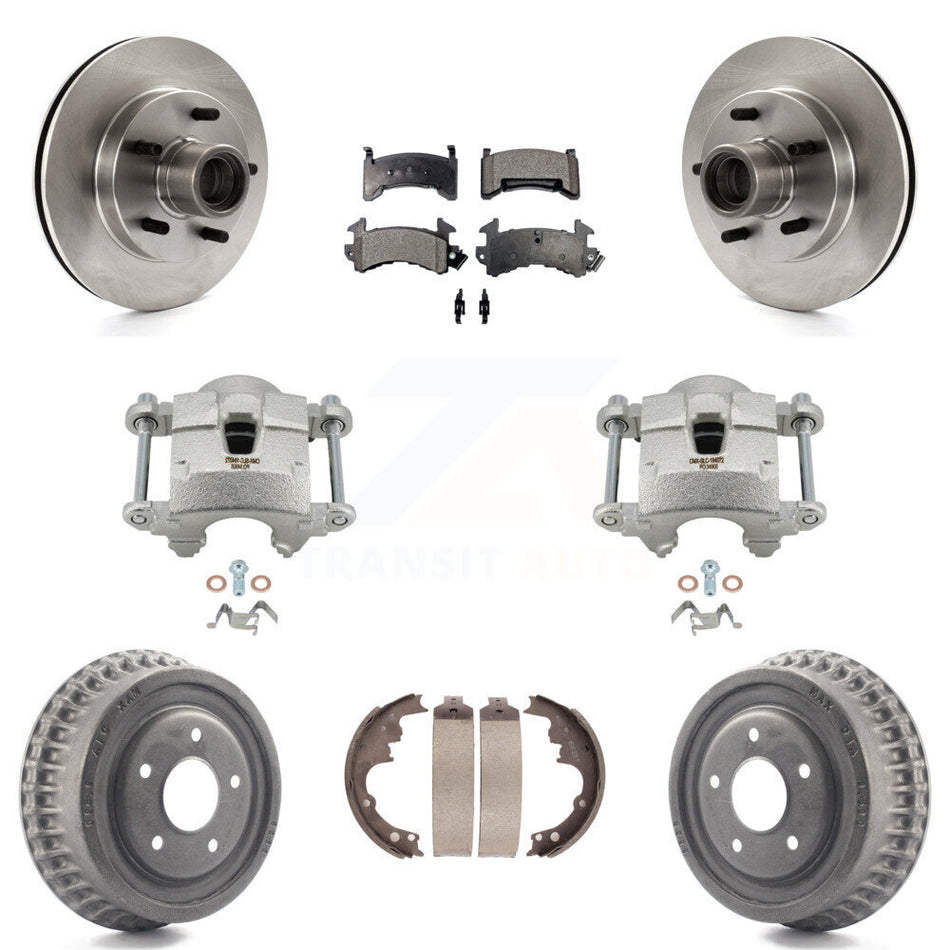 Front Rear Brake Caliper Rotor Drum Semi-Metallic Pad Kit (8Pc) For GMC Sonoma Chevrolet KC8-100755P
