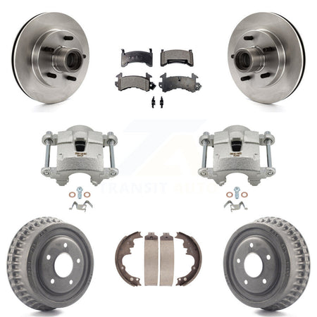 Front Rear Brake Caliper Rotors Drum Ceramic Pads Kit (8Pc) For GMC Sonoma Chevrolet S10 KC8-100757T