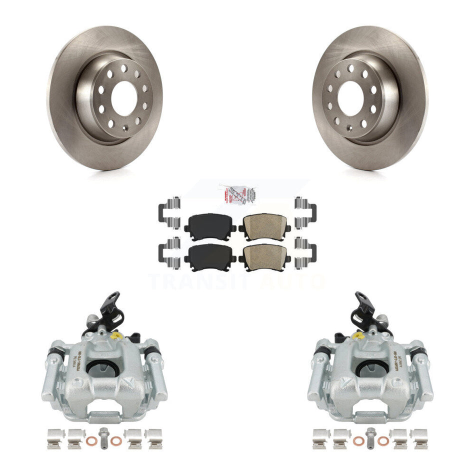 Rear Disc Brake Caliper Rotors And Ceramic Pads Kit For Audi A3 Volkswagen Eos Quattro With 282mm Diameter Rotor KC8-100759N by Transit Auto