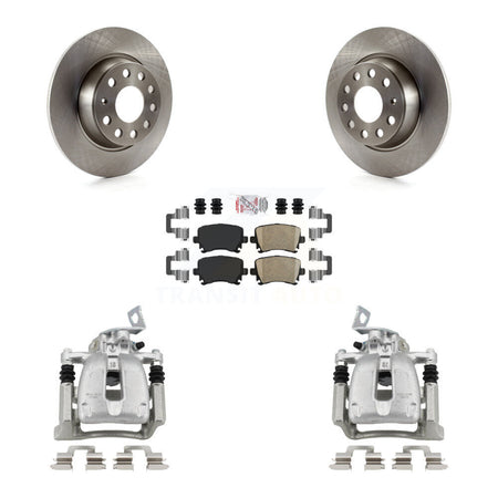 Rear Disc Brake Caliper Rotors And Ceramic Pads Kit For 2008 Volkswagen Passat 2.0L KC8-100760N