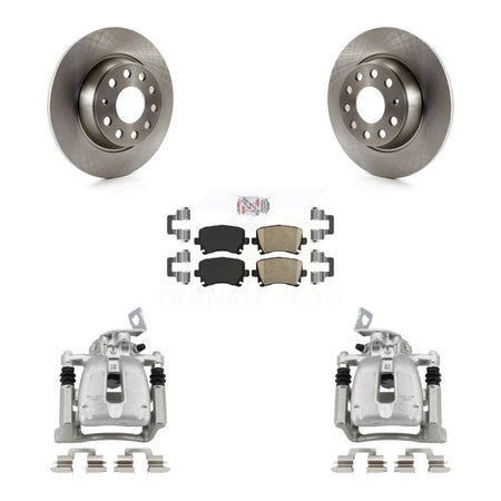 Rear Disc Brake Caliper Rotors And Ceramic Pads Kit For 2008 Volkswagen Passat 2.0L KC8-100761N
