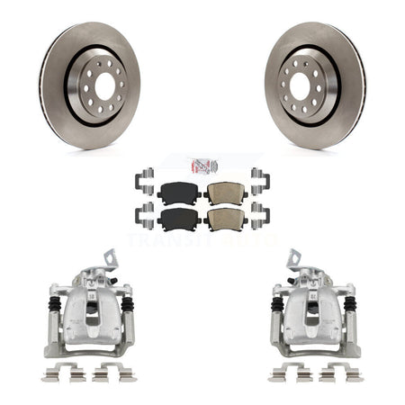 Rear Disc Brake Caliper Rotors And Ceramic Pads Kit For 2009 Volkswagen Passat CC KC8-100763N