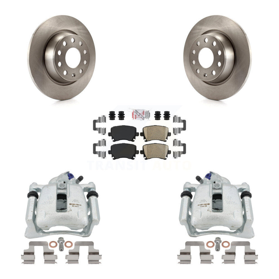 Rear Disc Brake Caliper Rotors And Ceramic Pads Kit For Volkswagen Tiguan CC KC8-100764N by Transit Auto