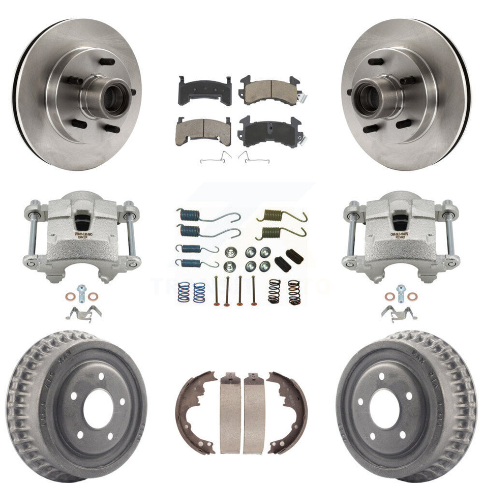 Front Rear Brake Caliper Rotor Drum Ceramic Pad Shoe & Hardware Kit (9Pc) For GMC Sonoma KC8-100767C