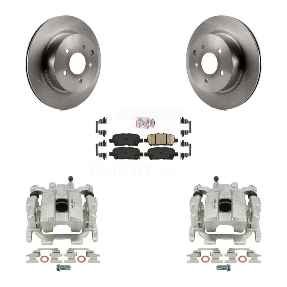 Rear Disc Brake Caliper Rotors And Ceramic Pads Kit For INFINITI G37 Nissan 370Z G25 Q40 KC8-100774N