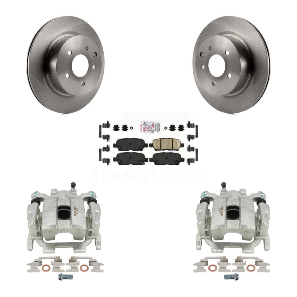Rear Disc Brake Caliper Rotors And Ceramic Pads Kit For INFINITI G37 Nissan 370Z G25 Q40 KC8-100775N