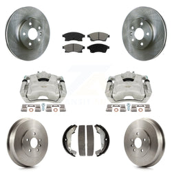 Front Rear Disc Brake Caliper Rotors Drums Semi-Metallic Pads Kit (8Pc) For Chevrolet Cruze Limited KC8-100780S