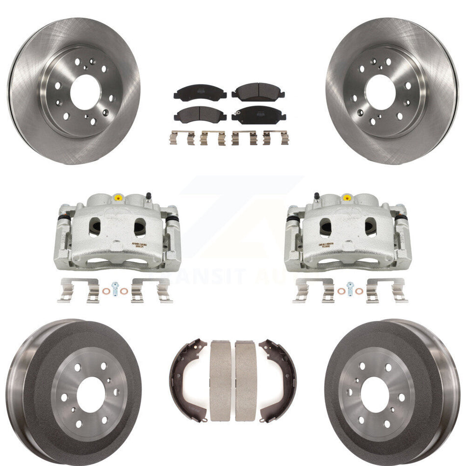 Front Rear Disc Brake Caliper Rotor Drum Semi-Metallic Pad Kit (8Pc) For GMC Sierra 1500 KC8-100781P