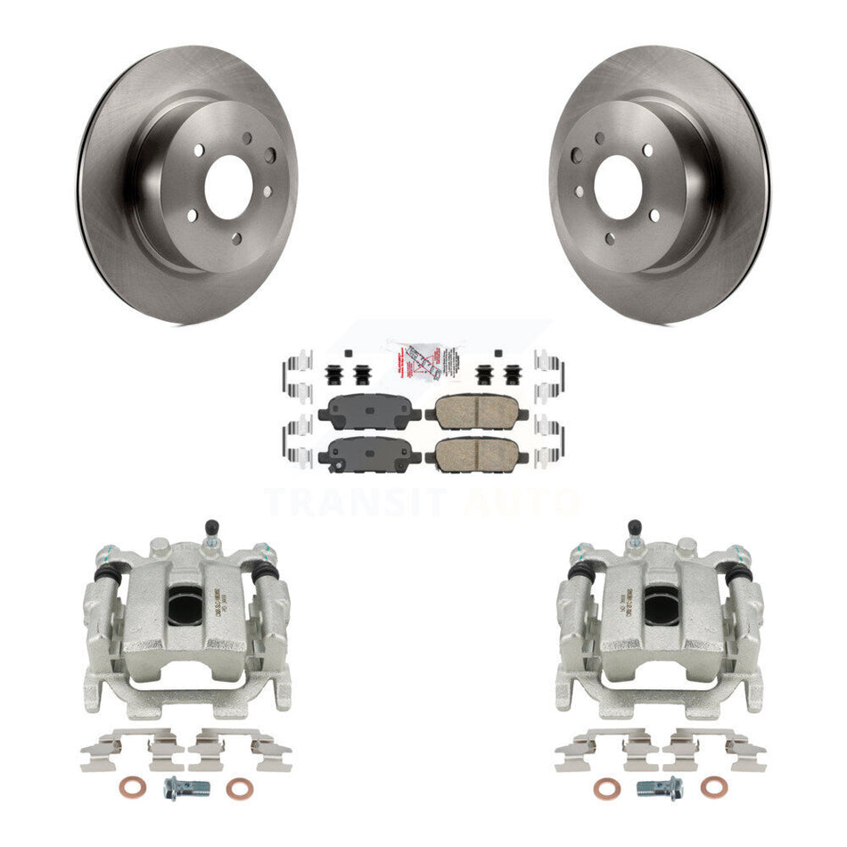 Rear Disc Brake Caliper Rotors And Ceramic Pads Kit For 2008-2009 INFINITI EX35 KC8-100785N