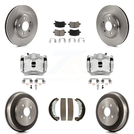 Front Rear Brake Caliper Rotors Drum Ceramic Pad Kit (8Pc) For 2006 Pontiac Pursuit 2.2L KC8-100786C