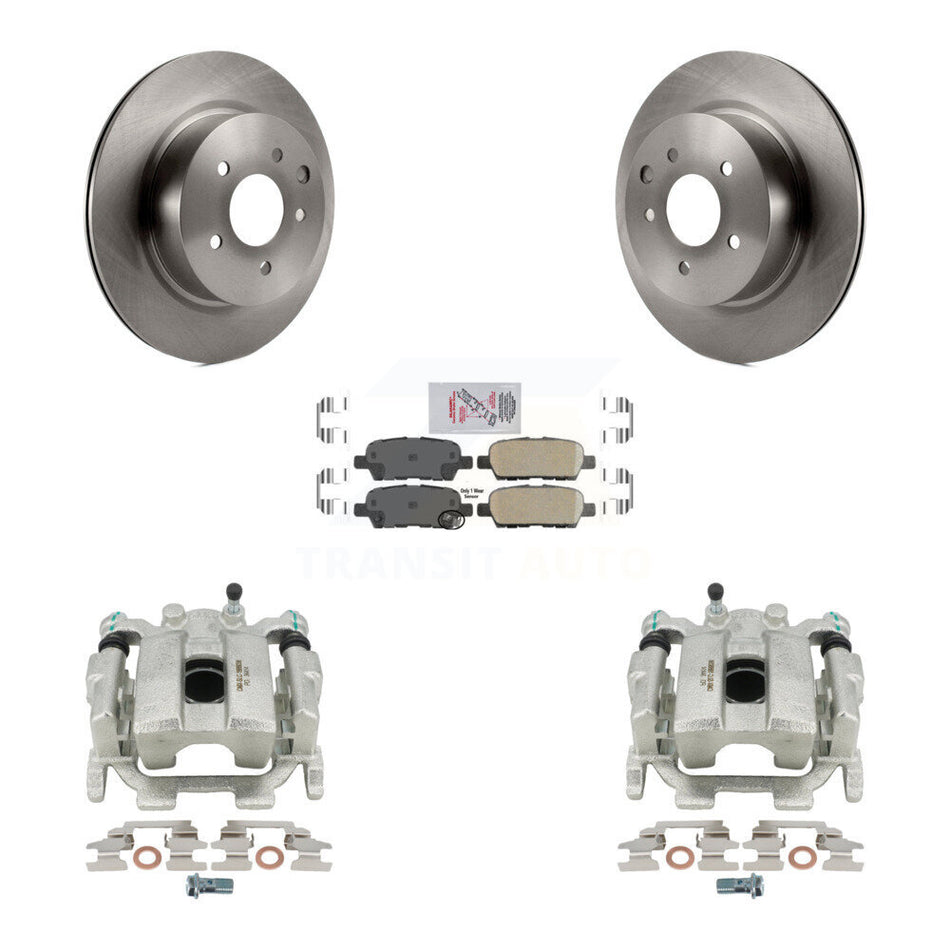 Rear Disc Brake Caliper Rotors And Ceramic Pads Kit For 2010 Nissan 370Z Base Touring Without Sport Package KC8-100787N