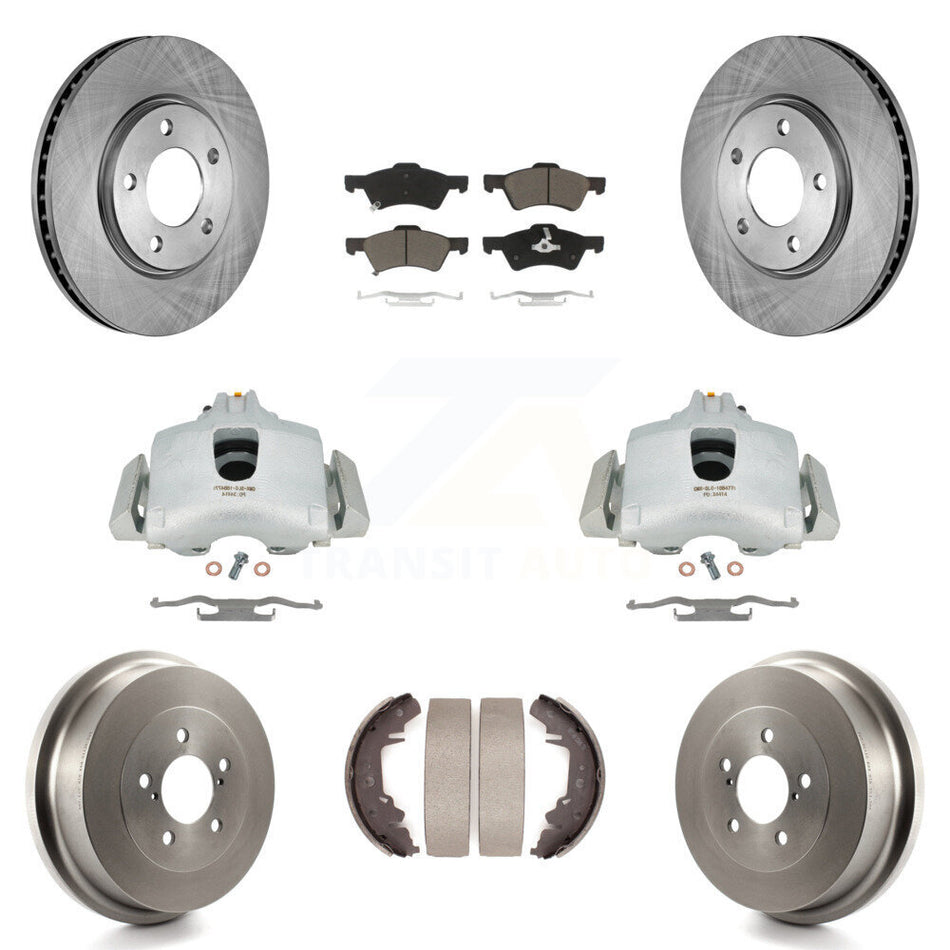 Front Rear Disc Brake Caliper Rotors Drums Ceramic Pads Kit (8Pc) For Dodge Chrysler Town & Country Grand Caravan rear brakes KC8-100791C by Transit Auto