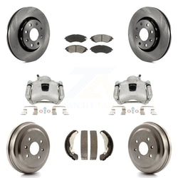 Front Rear Disc Brake Caliper Rotors Drums Semi-Metallic Pads Kit (8Pc) For Chevrolet Aveo Spark Aveo5 Pontiac G3 Suzuki Wave Wave5 Swift+ KC8-100794S