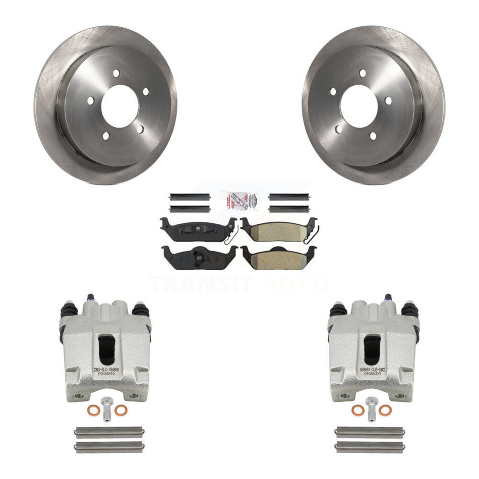 Rear Disc Brake Caliper Rotors And Semi-Metallic Pads Kit For 2004 Ford F-150 With 5 Lug Wheels 11th Digit Of Vin Is C KC8-100797N