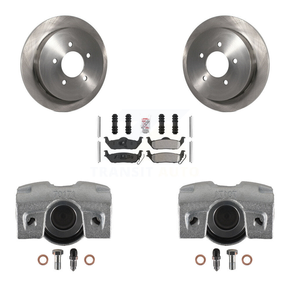 Rear Disc Brake Caliper Rotors And Semi-Metallic Pads Kit For 2004 Ford F-150 With 5 Lug Wheels 11th Digit Of Vin Is C KC8-100798N by Transit Auto