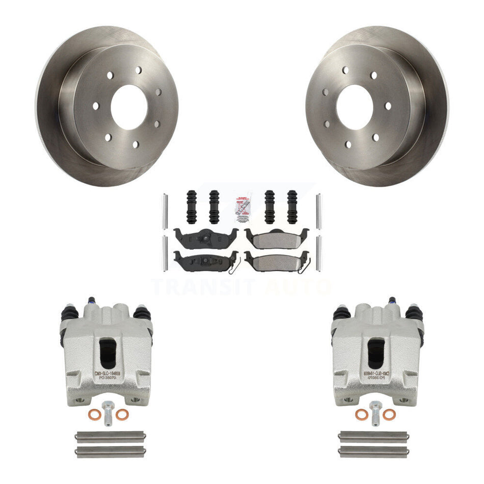 Rear Disc Brake Caliper Rotors And Semi-Metallic Pads Kit For 2004 Ford F-150 With 7 Lug Wheels KC8-100800N