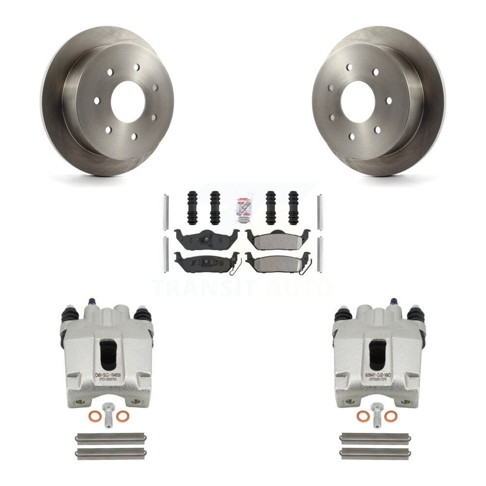 Rear Disc Brake Caliper Rotors And Semi-Metallic Pads Kit For 2004 Ford F-150 With 7 Lug Wheels KC8-100800N