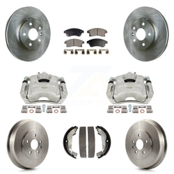 Front Rear Disc Brake Caliper Rotors Drums Ceramic Pads Kit (8Pc) For Chevrolet Cruze Limited KC8-100800T
