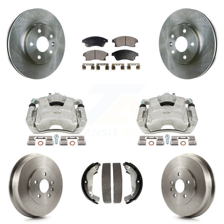 Front Rear Disc Brake Caliper Rotors Drums Ceramic Pads Kit (8Pc) For Chevrolet Cruze Limited KC8-100800T by Transit Auto