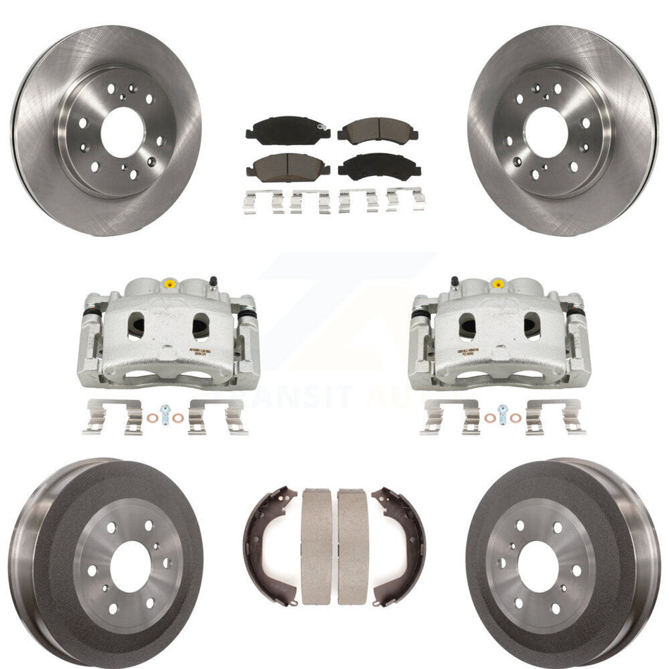 Front Rear Brake Caliper Rotors Drum Ceramic Pad Kit (8Pc) For GMC Sierra 1500 Chevrolet KC8-100802C