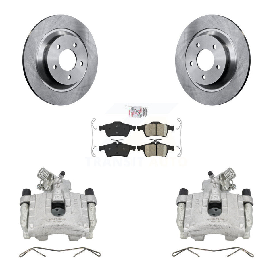 Rear Disc Brake Caliper Rotors And Ceramic Pads Kit For Mazda 5 KC8-100802N