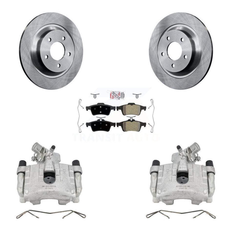 Rear Disc Brake Caliper Rotors And Semi-Metallic Pads Kit For Mazda 5 KC8-100803N by Transit Auto