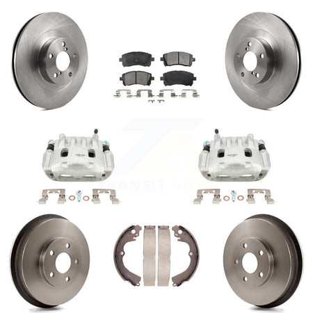 Front Rear Brake Caliper Rotor Drum Ceramic Pad Kit (8Pc) For 03 Subaru Impreza To 06 02 KC8-100808T