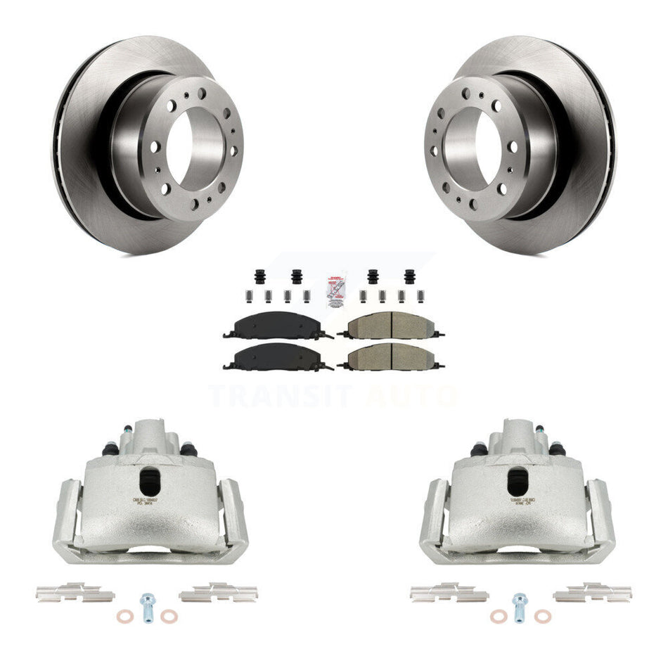 Rear Disc Brake Caliper Rotors Semi-Metallic Pad Kit For 2012 Ram 1500 With 8 Lug Wheels KC8-100809N