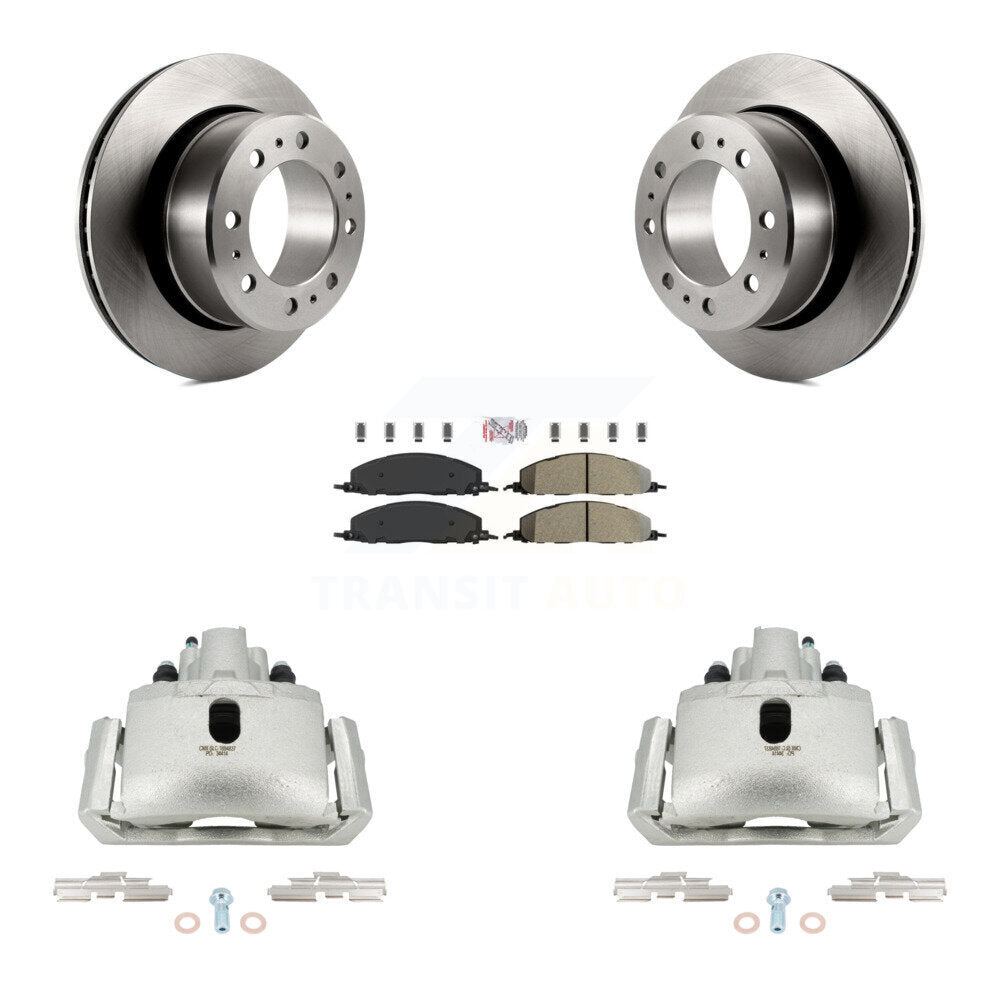 Rear Disc Brake Caliper Rotors Semi-Metallic Pad Kit For 2012 Ram 1500 With 8 Lug Wheels KC8-100810N