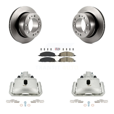 Rear Disc Brake Caliper Rotors Semi-Metallic Pad Kit For 2012 Ram 1500 With 8 Lug Wheels KC8-100810N