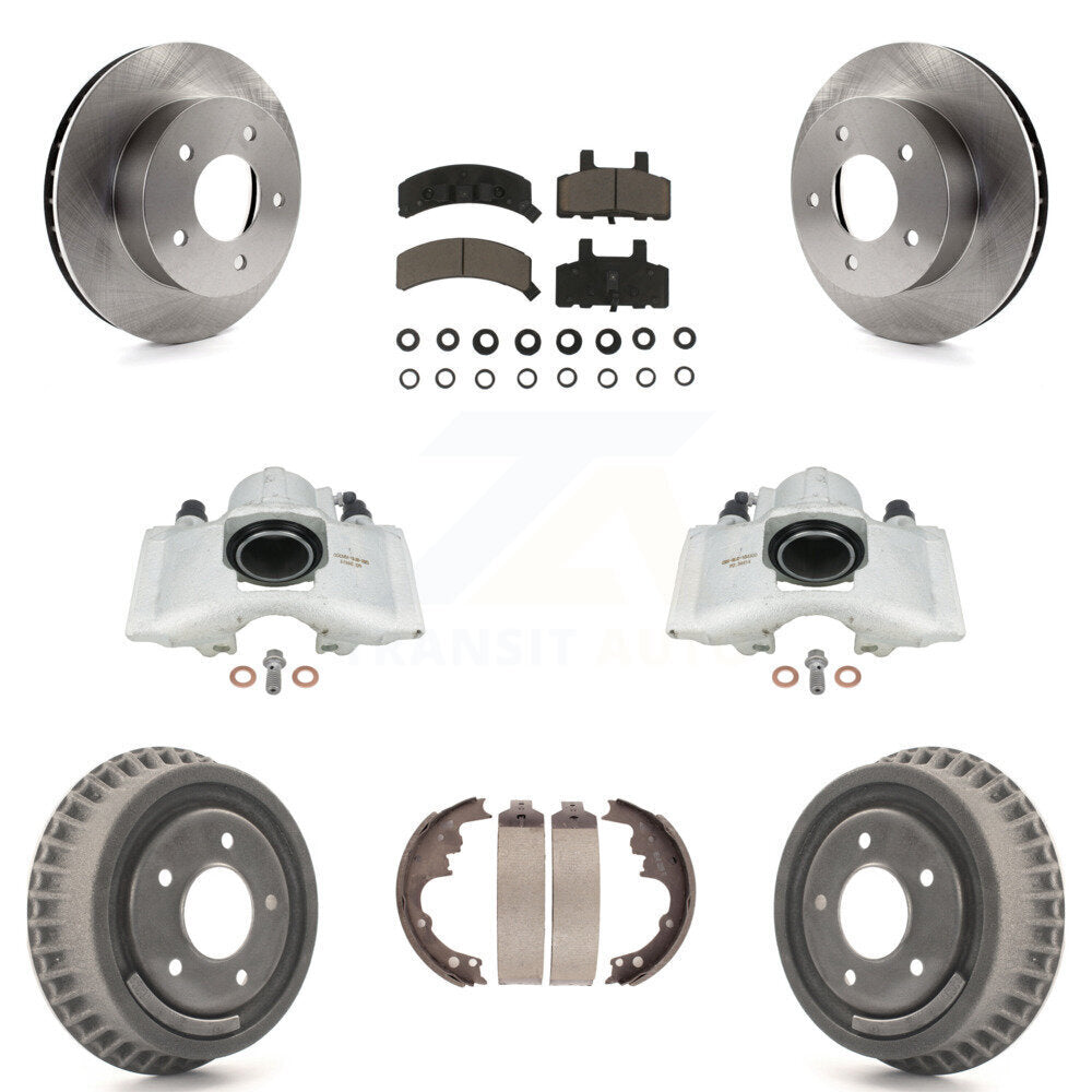 Front Rear Disc Brake Caliper Rotors Drums Ceramic Pads Kit (8Pc) For 1990-2002 Chevrolet Astro GMC Safari AWD KC8-100819C by Transit Auto