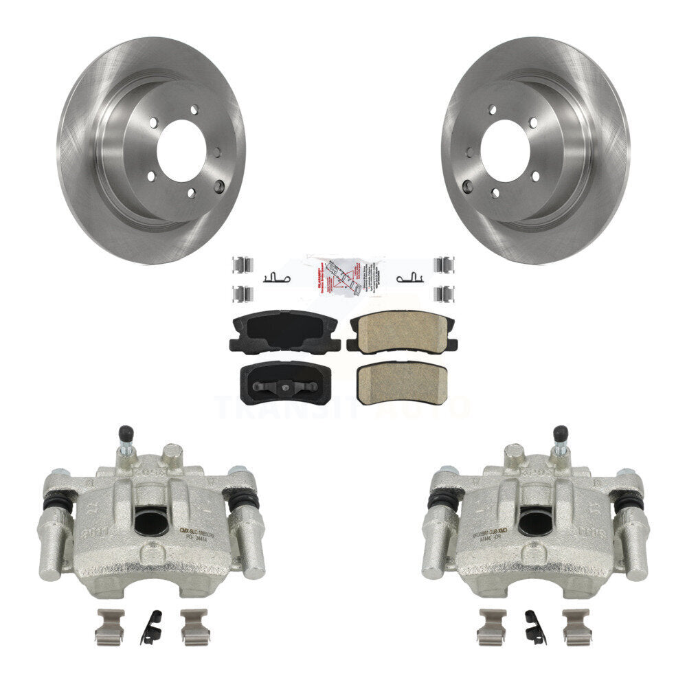 Rear Disc Brake Caliper Rotors And Ceramic Pads Kit For Dodge Caliber Mitsubishi Lancer KC8-100822N by Transit Auto