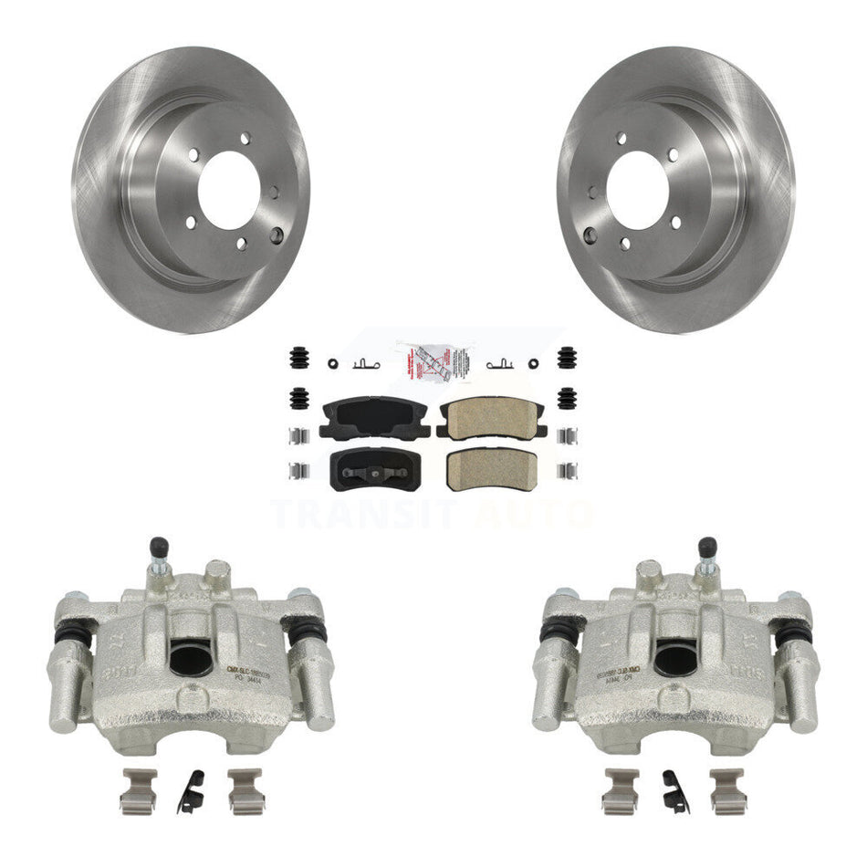 Rear Disc Brake Caliper Rotors And Ceramic Pads Kit For Dodge Caliber Mitsubishi Lancer KC8-100823N by Transit Auto