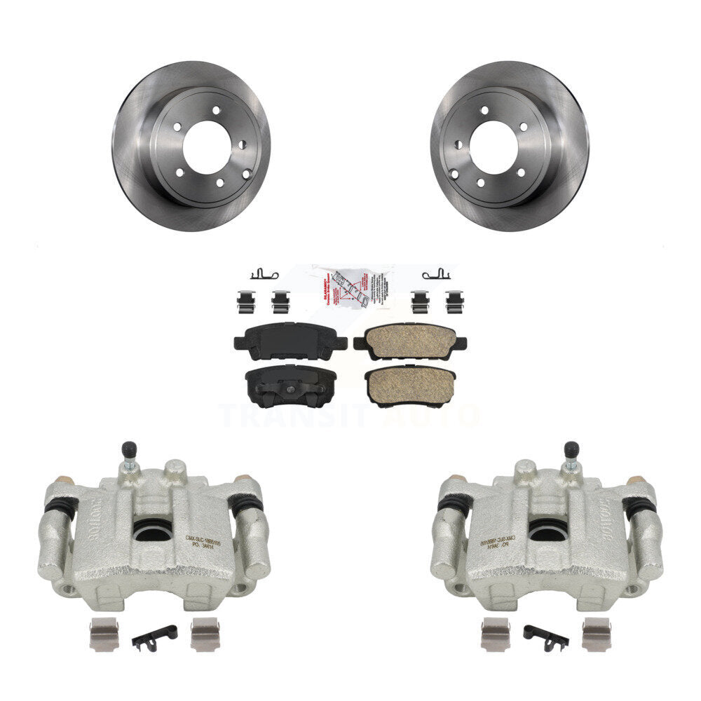 Rear Disc Brake Caliper Rotors And Ceramic Pads Kit For 2008-2009 Dodge Caliber R T SXT With Casting # 3503 KC8-100825N by Transit Auto