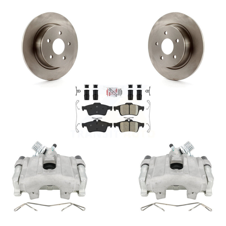 Rear Disc Brake Caliper Rotors And Ceramic Pads Kit For Ford Escape C-Max KC8-100826N
