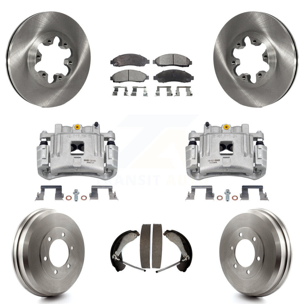 Front Rear Brake Caliper Rotors Drum Semi-Metallic Pads Kit (8Pc) For Chevrolet Colorado KC8-100830P