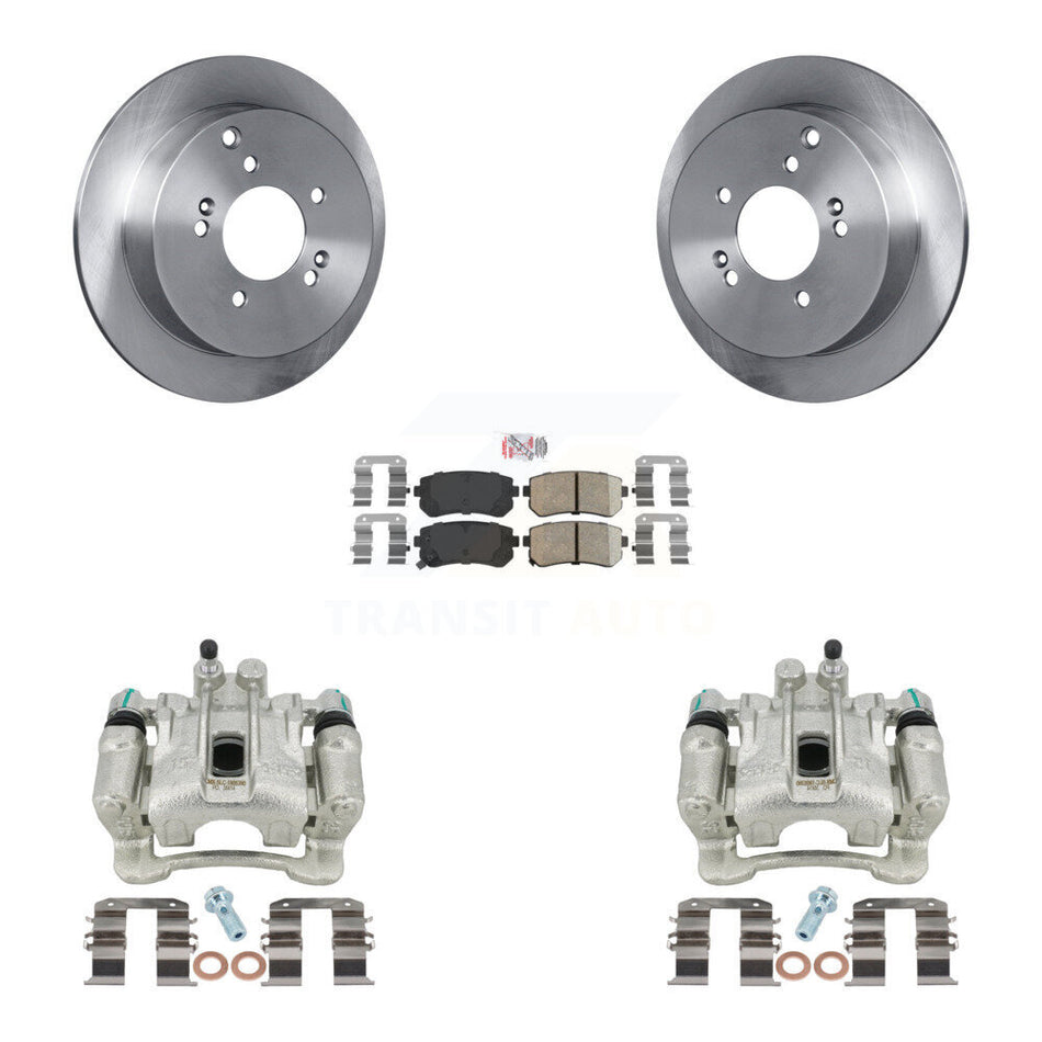 Rear Disc Brake Caliper Rotors And Ceramic Pads Kit For Hyundai Tucson Kia Sportage AWD KC8-100832N by Transit Auto