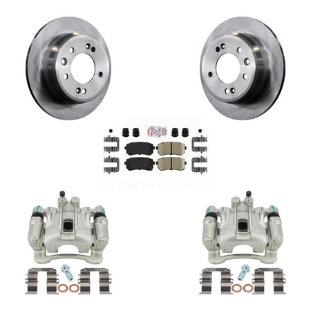 Rear Disc Brake Caliper Rotors And Ceramic Pads Kit For Hyundai Tucson Kia Sportage FWD KC8-100833N by Transit Auto