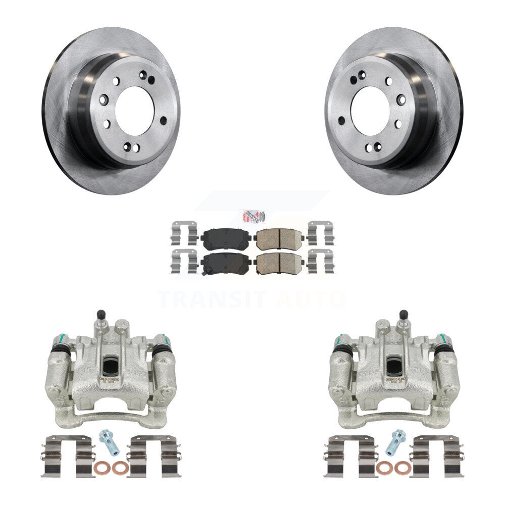 Rear Disc Brake Caliper Rotors And Ceramic Pads Kit For Hyundai Tucson Kia Sportage FWD KC8-100834N by Transit Auto