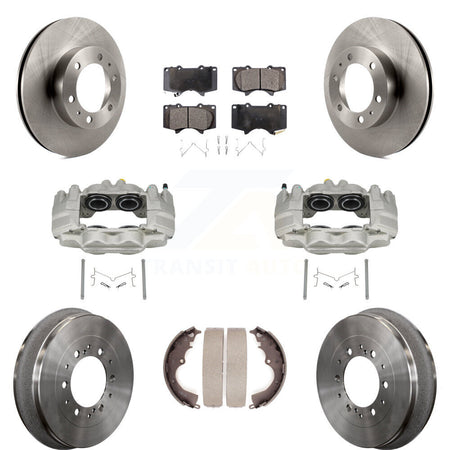 Front Rear Disc Brake Caliper Rotors Drums Ceramic Pads Kit (8Pc) For Toyota Tacoma KC8-100834T