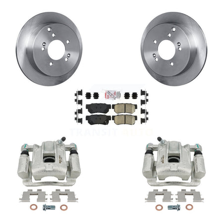 Rear Disc Brake Caliper Rotors And Ceramic Pads Kit For 2001-2006 Hyundai Santa Fe KC8-100839N