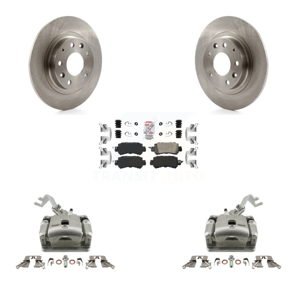 Rear Disc Brake Caliper Rotors And Ceramic Pads Kit For 2016-2018 Mazda CX-3 KC8-100845N