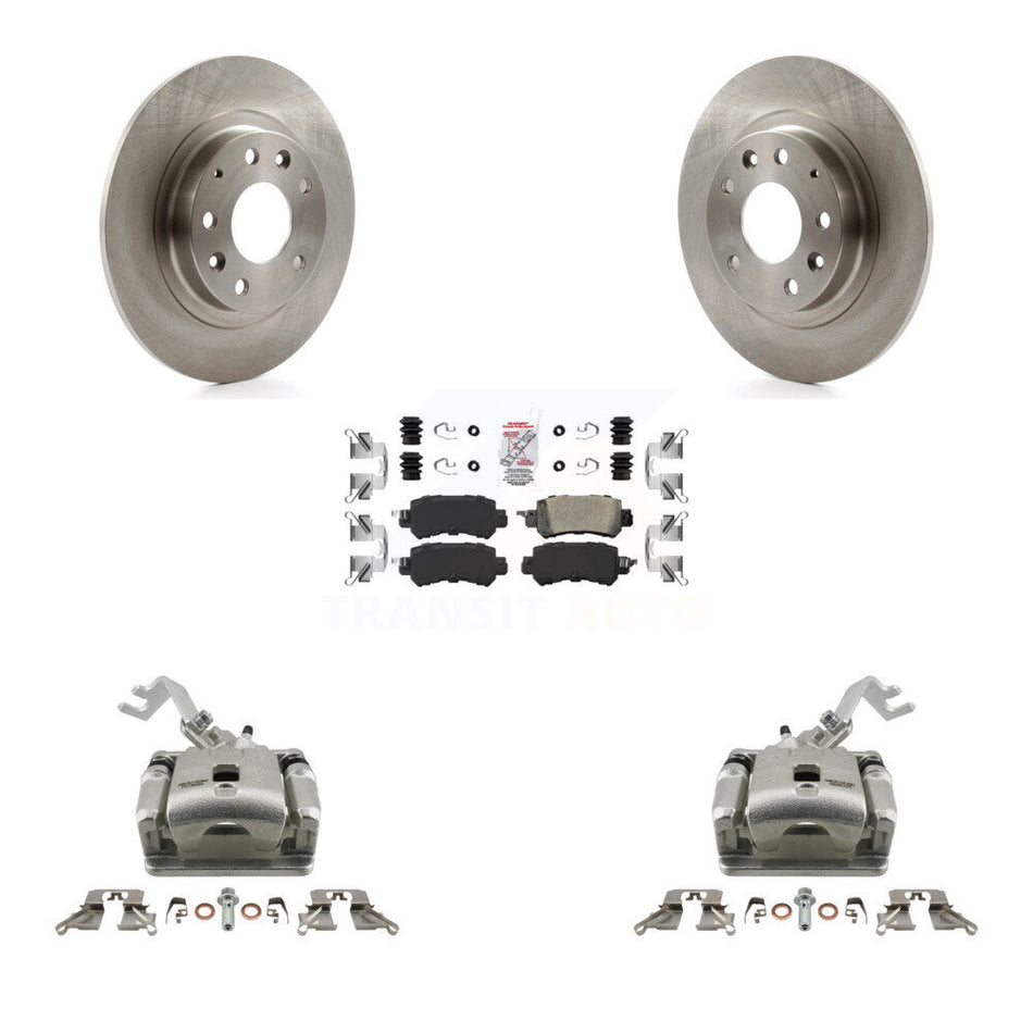 Rear Disc Brake Caliper Rotors And Ceramic Pads Kit For 2016-2018 Mazda CX-3 KC8-100845N