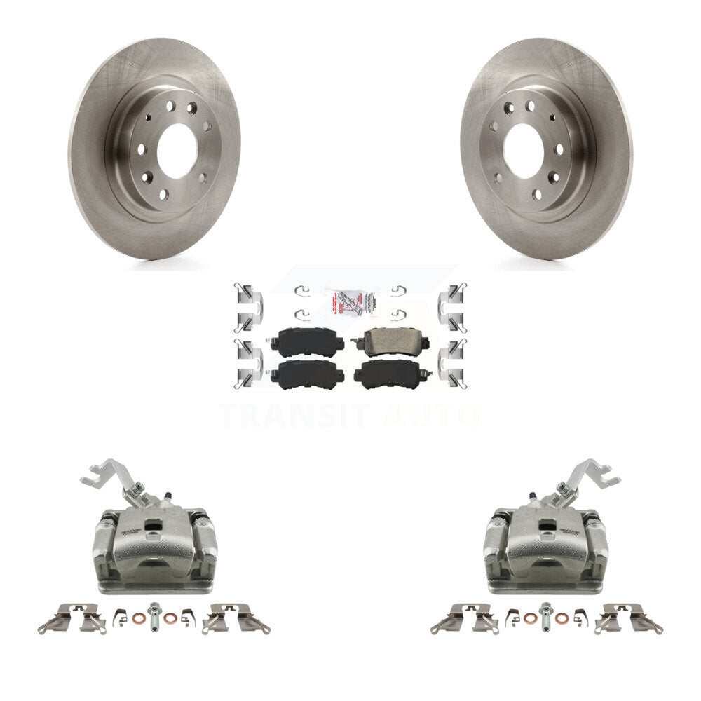 Rear Disc Brake Caliper Rotors And Ceramic Pads Kit For 2016-2018 Mazda CX-3 KC8-100846N