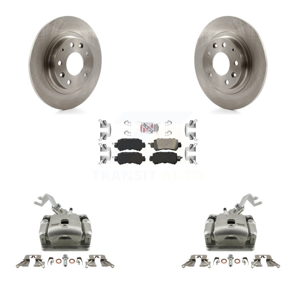 Rear Disc Brake Caliper Rotors And Ceramic Pads Kit For 2016-2018 Mazda CX-3 KC8-100846N