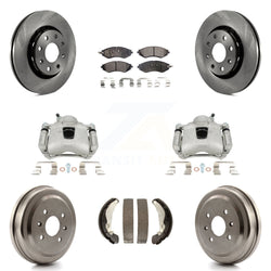 Front Rear Disc Brake Caliper Rotors Drums Semi-Metallic Pads Kit (8Pc) For Chevrolet Aveo Spark Aveo5 Pontiac G3 Suzuki Wave Wave5 Swift+ KC8-100847P