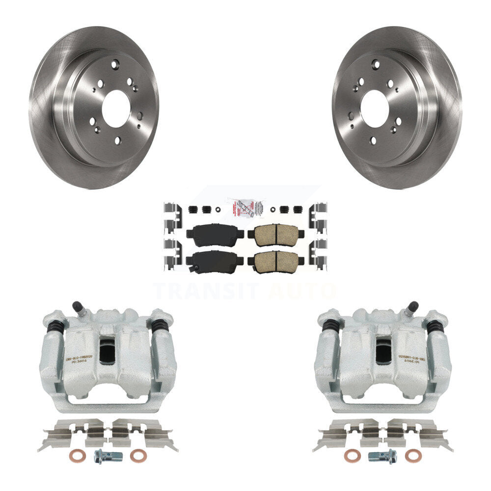 Rear Disc Brake Caliper Rotors And Ceramic Pads Kit For 2005-2010 Honda Odyssey KC8-100852N by Transit Auto