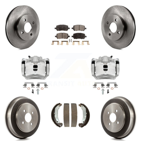 Front Rear Brake Caliper Rotor Drum Semi-Metallic Pad Kit (8Pc) For Saturn Ion Chevrolet KC8-100852P