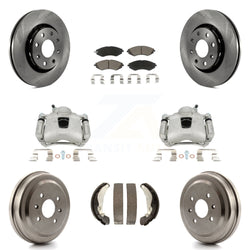 Front Rear Disc Brake Caliper Rotors Drums Ceramic Pads Kit (8Pc) For Chevrolet Aveo Spark Aveo5 Pontiac G3 Suzuki Wave Wave5 Swift+ KC8-100853C