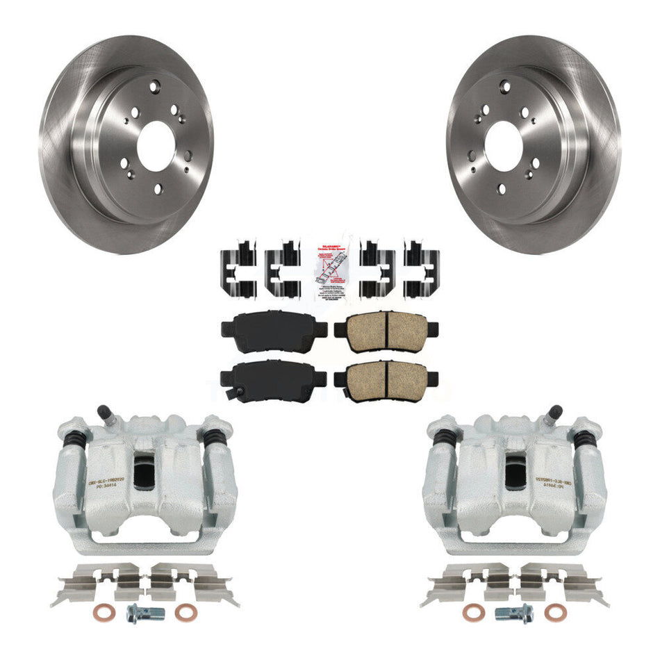 Rear Disc Brake Caliper Rotors And Ceramic Pads Kit For 2005-2010 Honda Odyssey KC8-100853N